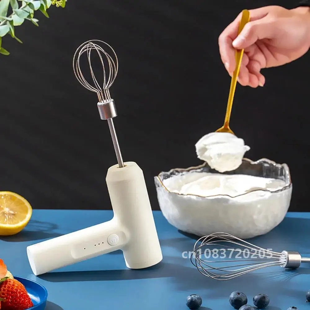 1 PCS Wireless Electric Food Mixer Handheld USB Rechargeable 3 Speeds Egg Beater Baking Dough Cake Cream Mixer Automatic Beater