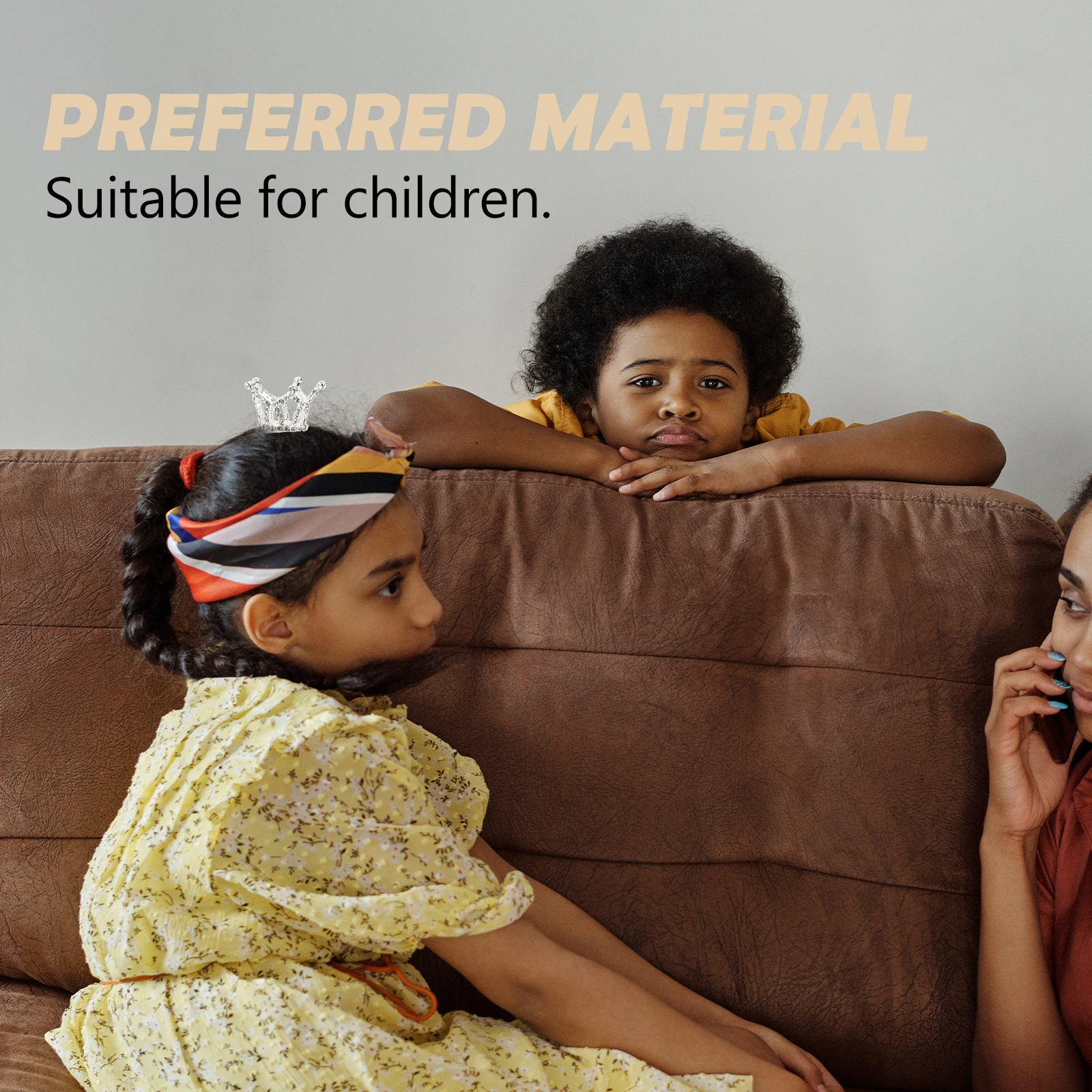 

2 Pcs Princess Crown Hair Accessories Birthday Tiara Girls Headgear Headband Alloy Fabric Decor Kids Party Gifts