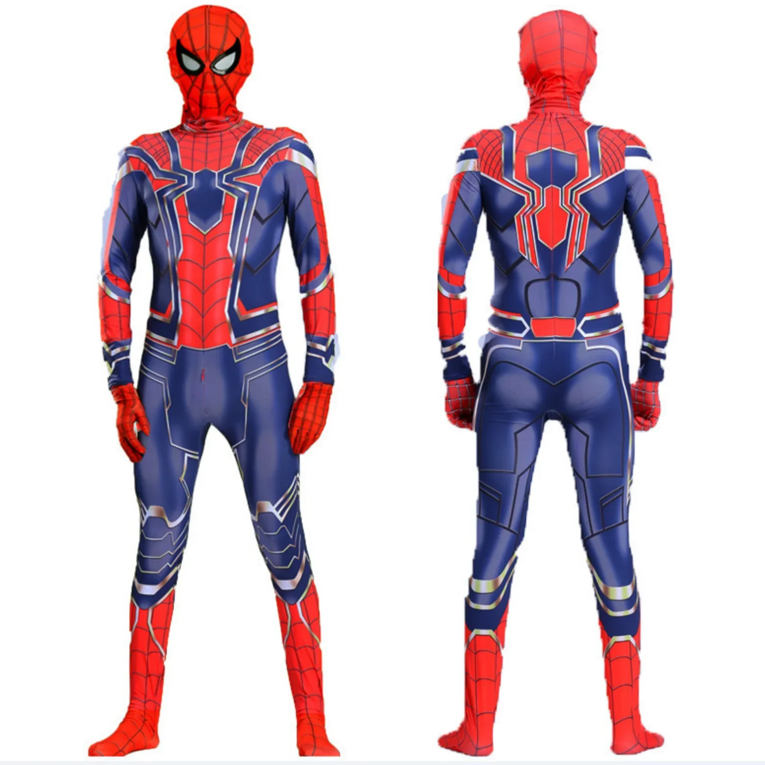 Halloween Superheld Iron Spider Man Cosplay Kostüm Kinder Erwachsene Spiderman Kostüm Overall Bodysuit Zentai Anzug Jungen Mädchen