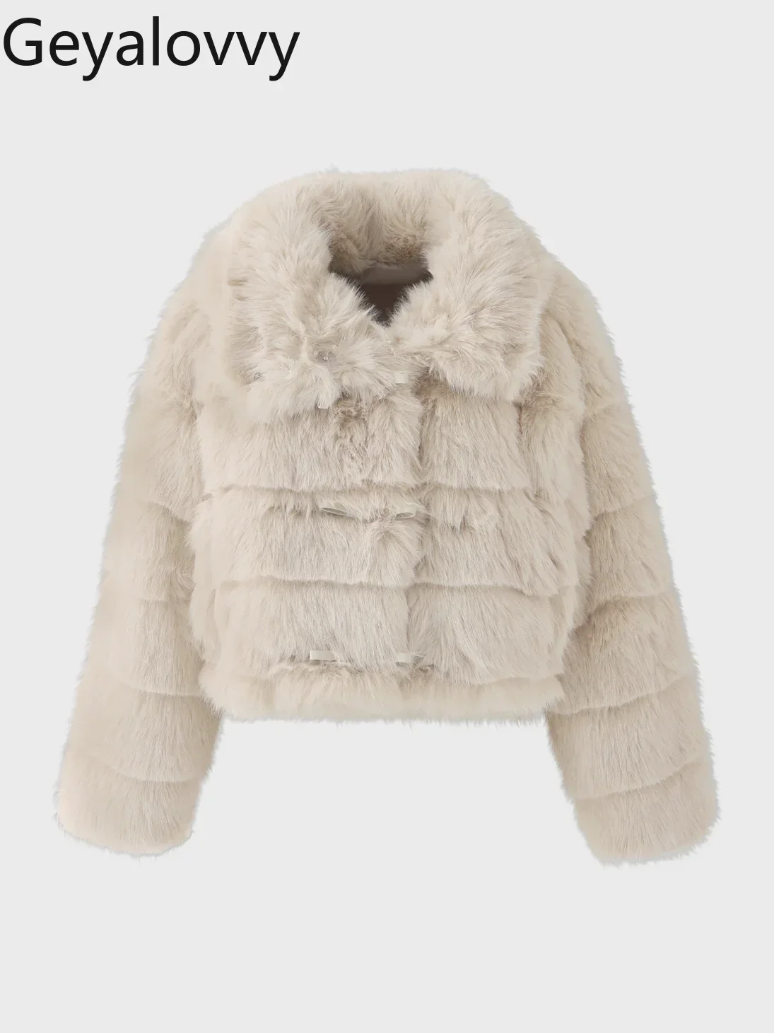 

Winter New Faux Rabbit Fur Coat Sweet Girls Versatile Short Turn-Down Collar Warm Top Japanese Style New Women's Jacket
