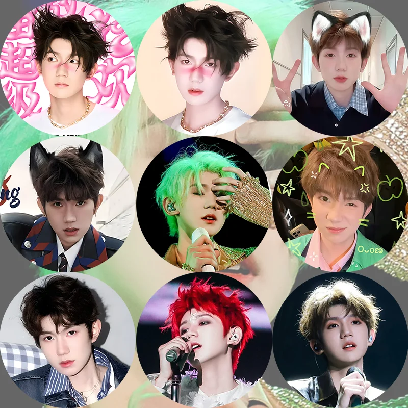 9 قطعة/مجموعة TF الأولاد وانغ يوان وانغ junkai qian xi تشانغ تشو zhixin su xinhao تشانغ junhao zuo شنق شارة بانغ بروش حقيبة ديكور دبابيس