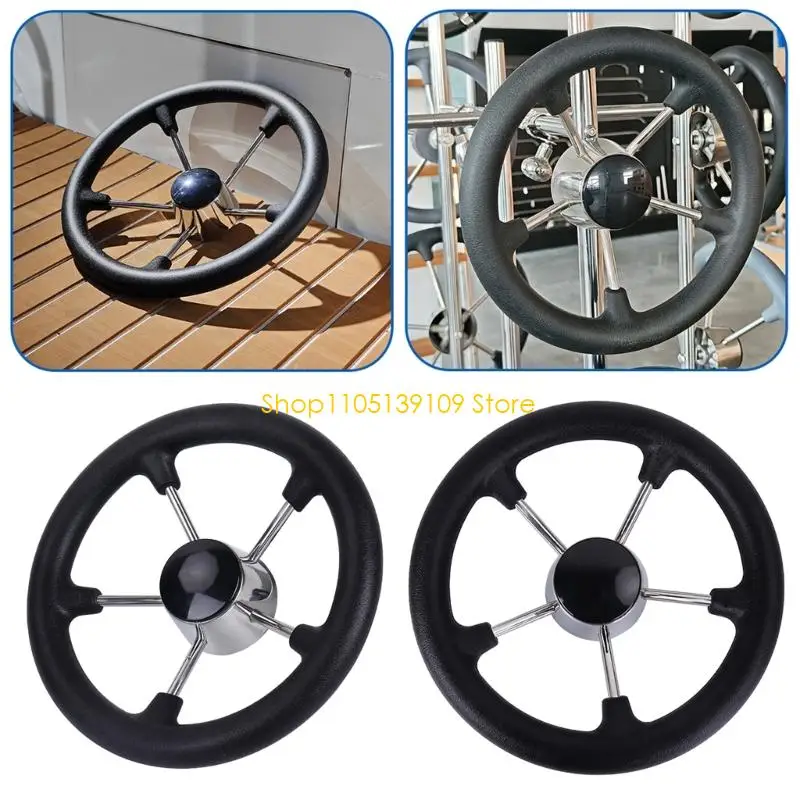 P5ED Steering Wheel Without Knob 11inch Boat Destroyer Steering Wheel Black Foam