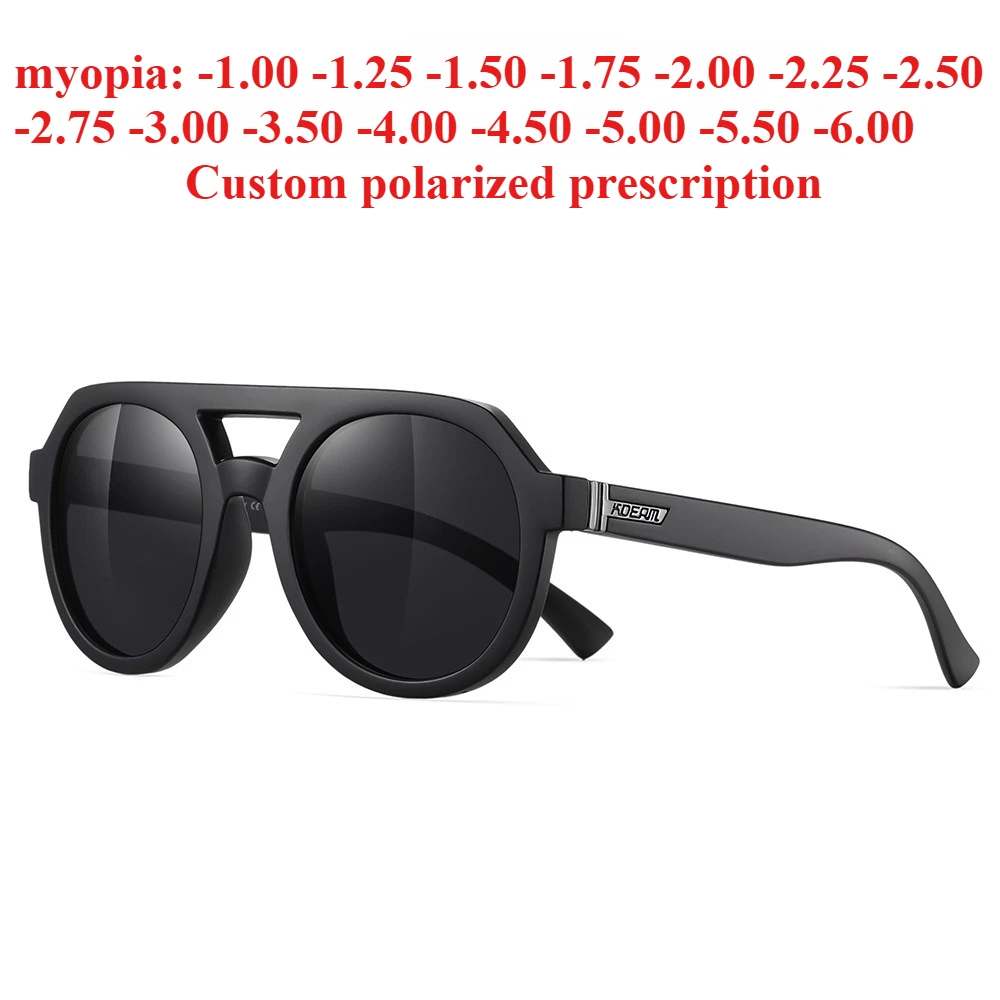 

Custom outdoor round frame polarized sunglasses with prescription for myopia and astigmatism, uv400 protection