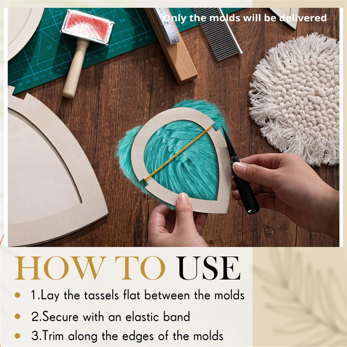 

AA98 11 PCS Macrame Leaf Cutting Molds and Comb Sets, Wood-Leather Cutting Template, Fringe Stainless Steel Comb