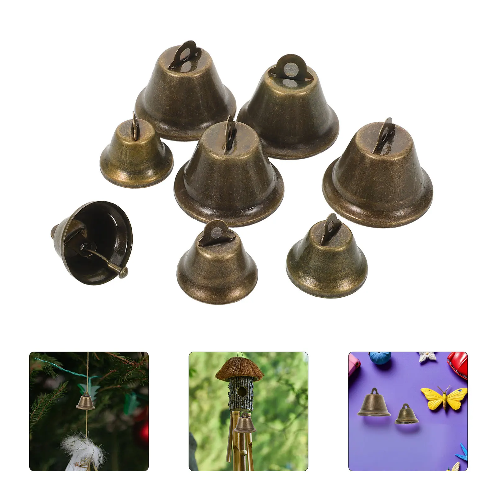 

20Pcs Vintage Metal Mini Bells Small Bells for Crafts Rustic Hanging DIY Wind Chimes Holiday Decoration Christmas Ornaments
