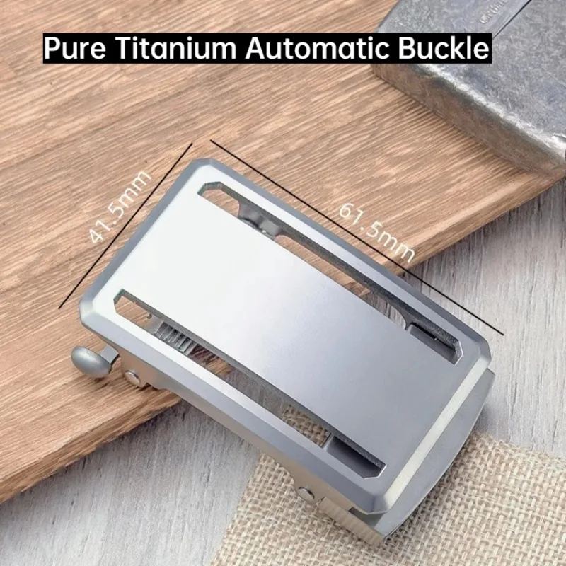 35/38 مللي متر التيتانيوم النقي غير قابل للصدأ حزام رجالي مشبك الخصر الفرقة السيارات مشبك رئيس بلا أسنان لباس خارجي الراقية حزام جلد مشبك