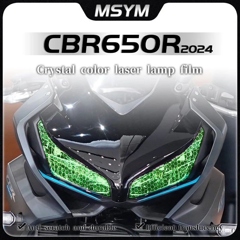 

For HONDA CBR650R CBR 650 R 2024 Headlight film smoked black taillight film honeycomb laser protection sticker accessories