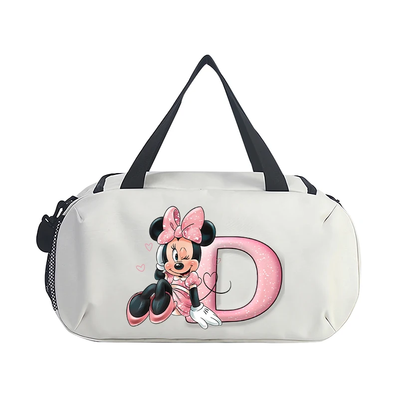 Minnie Mouse Cartoon Letter Travel Bag Luggage Bags Anime Outdoor Camping High Capacity Backpack Oxford Cloth Gym Bag Cute Gifts