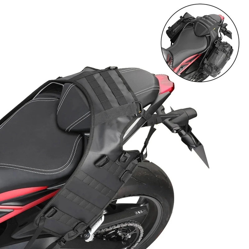 Motorcycle Rear Seat Side Bag Universal Motor Accessories For Back Seat Bag Tail Side Packet Install Pad Rack