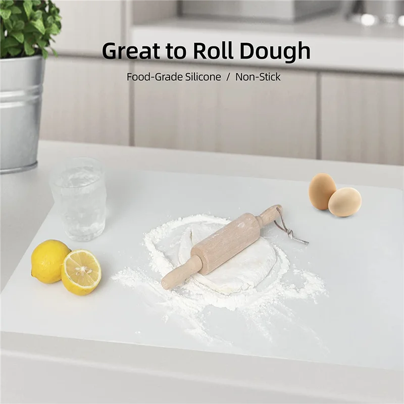 

2 Pack Silicone Mats for Kitchen Counter, Non-Slip Waterproof Large Countertop Protector Mat, Translucent