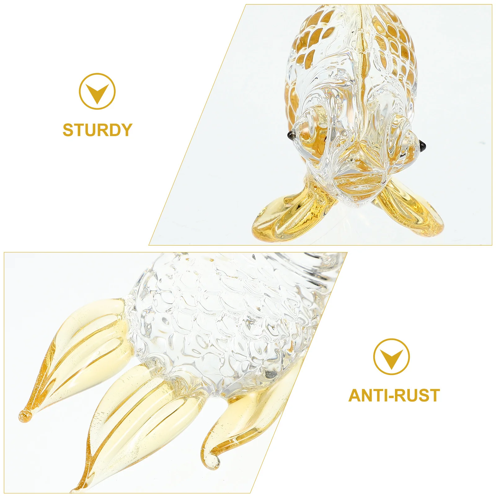 

1Pcs Glass Fish Display Delicate Surface Treatment Desktop Decoration Home Office Aquarium Ornament Table Decoration