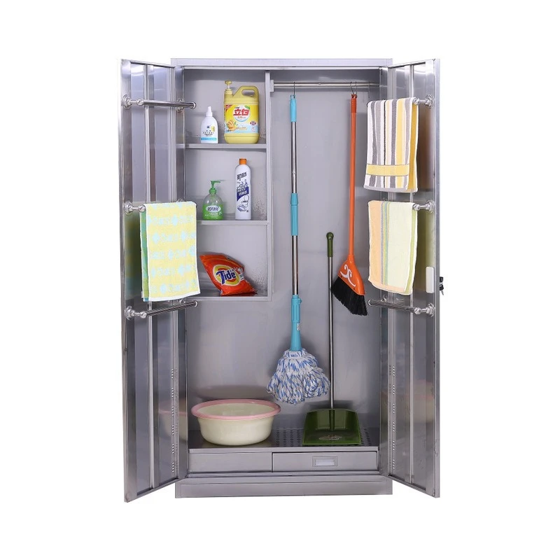 

stainless steel cleaning cabinet storage cabinet mop broom cleaning tool storage cabinet