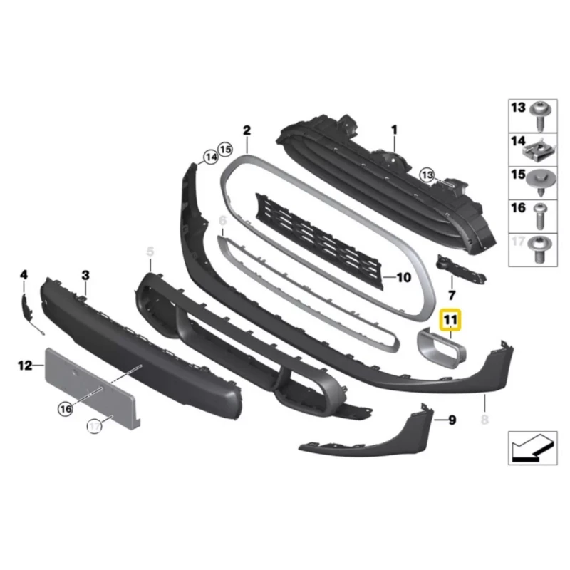 Duct Cover for Mini F55/F56/F57 14-21 Front Air Duct Cover Easy Installation Drop Shipping