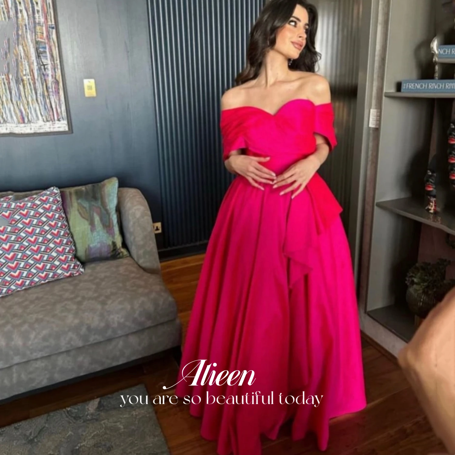 

Aileen Red Satin Customized Gala Dress Woman Luxurious Women's Evening Dresses 2024 Women Ball Gowns Robe De Soiree Femmes Party