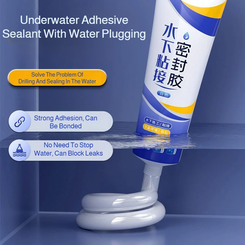 Waterproof Sealing Glass Glue Resistance Corrosion Underwater Bonding Sealant Leak Repair Adhesive for Bathtub Aquarium Pool