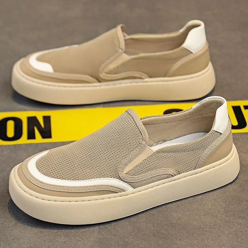 New Men's Summer Canvas Sneakers Lightweight Breathable Low Top Casual Shoes Classic Retro Skate Board Shoes with Soft Insole