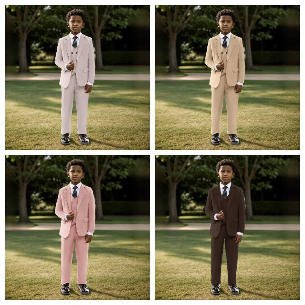 Hot Sale Fast Shipping Four Pieces Suit for Aristocratic Boys Elegant Birthday Party Formal Occasion School Competition Costumes