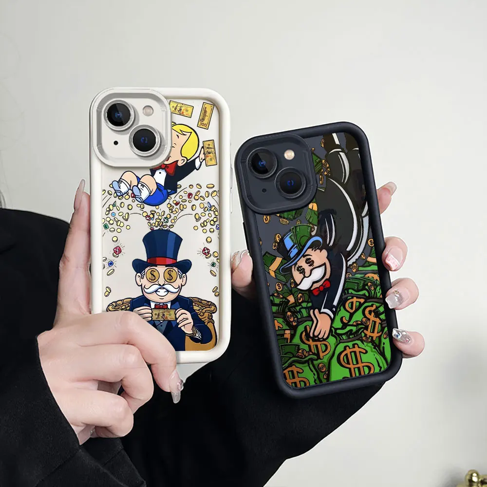 Cartoon Luxury Dollar Monopolys Case For OPPO A98 A96 A94 A93 A92S A92 A91 A78 A76 A74 A72 A60 A58 A57 A55 A54 A53 A52 A38 Cover