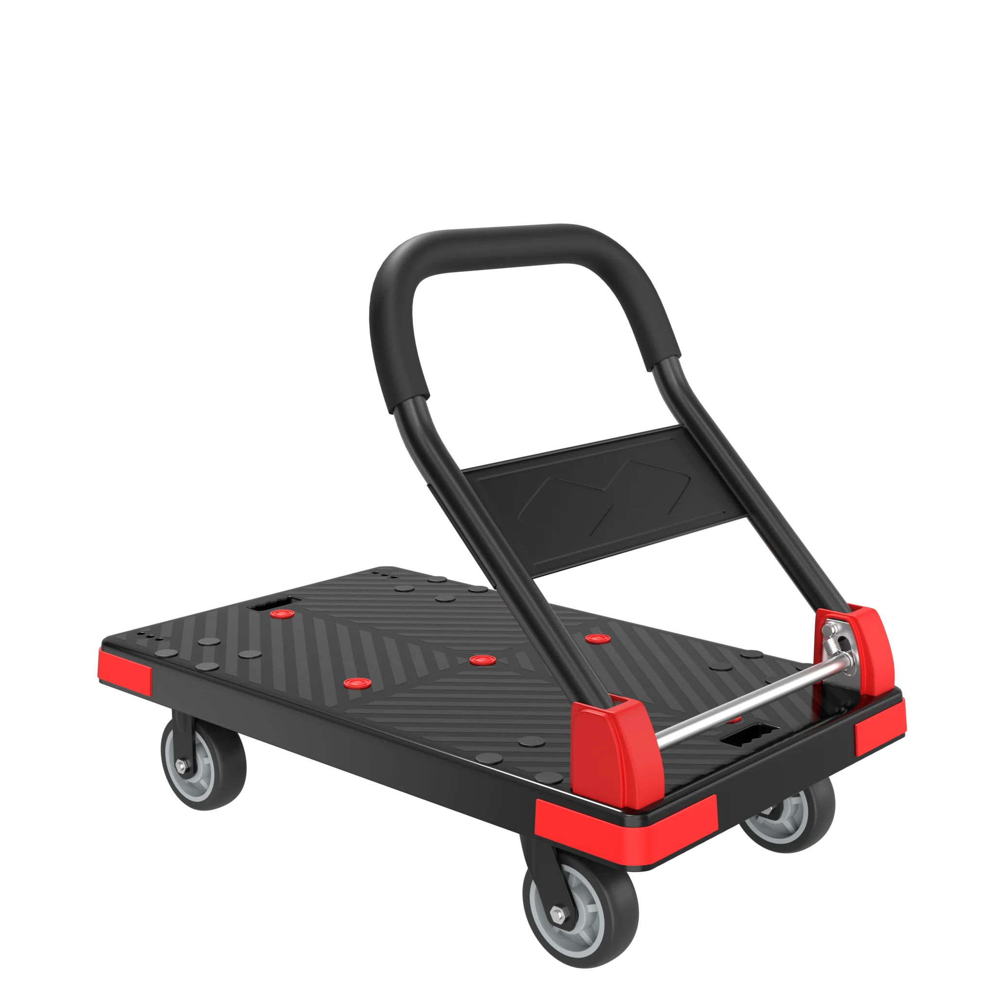 four-corner-anti-collision-foldable-plastic-hand-platform-truck-for-warehouse-cart-trolley