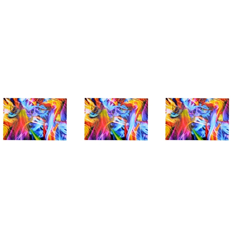 

3X Rainbow Flames Hydrographic Film Water Transfer Printing Film Hydro Dip Film 50Cmx100cm