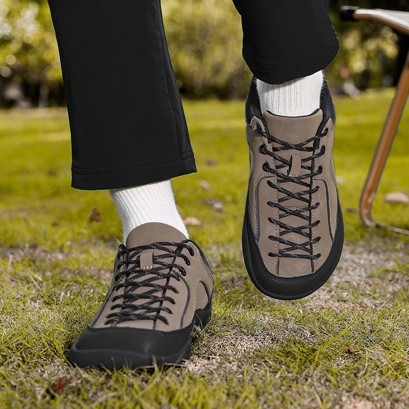 

Outdoor Hiking Rubber Outsole Anti Slip Casual Sports Men'S Shoes Wide Toe Not Squeezing Feet Comfortable Hiking Men'S Shoes