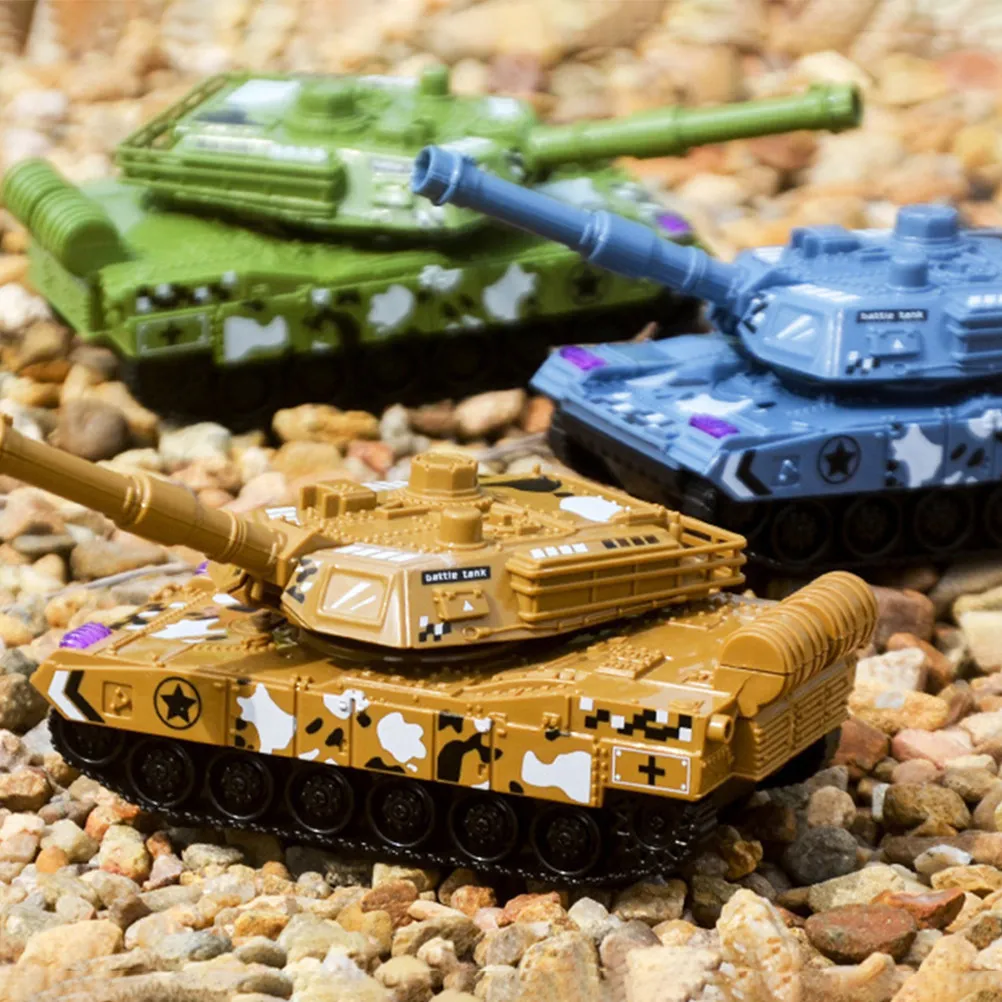 3Pcs Retro Style Tank Vehicle Educational Plaything Develops Motor Skills Curiosity Desktop Display Decor for Kids Room