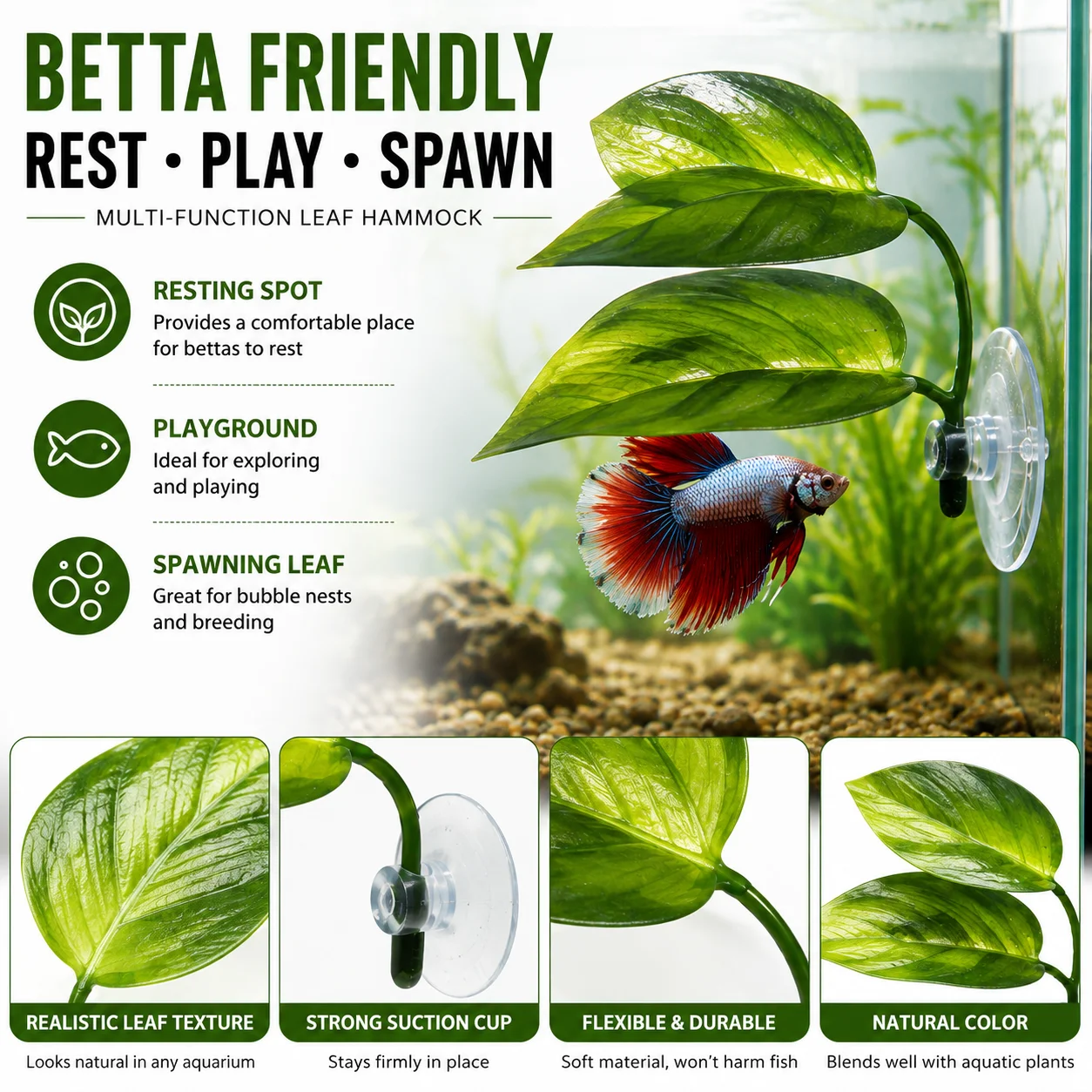 Planted Aquarium Betta - 1/3/5/10Pcs Artificial Betta Fish Leaf Plant