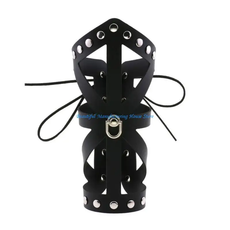 E56A Medieval Men Cosplay Wrist Bracers Vintage Pirate Knight Adjust