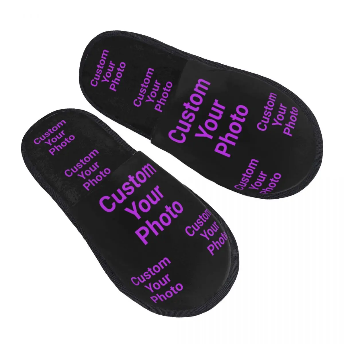 Custom Your Photo House Slippers Women Comfy Memory Foam Customized Slip On Bedroom Slipper Shoes