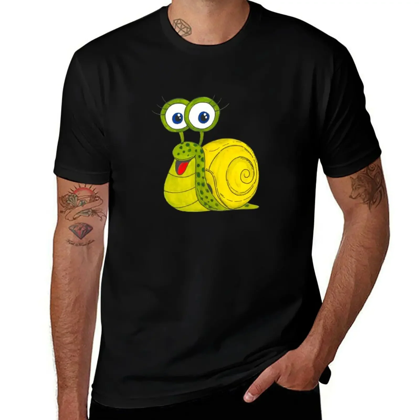 Green snail T-Shirt customizeds summer top t shirts for men