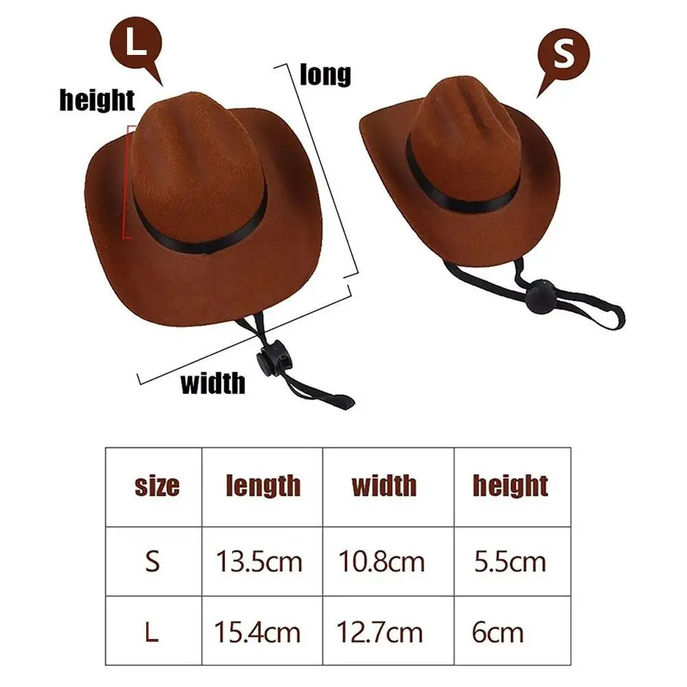 Pet Dog Cowboy Hat Headgear Cat Funny Headwear Outdoor Adjustable Dog Caps Performance Photo Props Cosplay Accessories