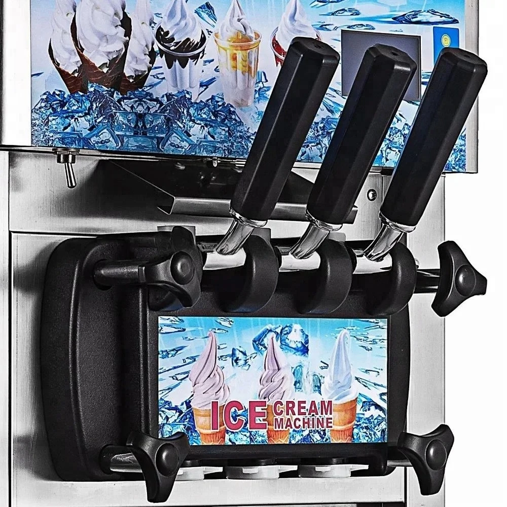exquisite craftsmanship Yogurt Ice Cream Maker With LCD Display Mix 3 Flavors 110V Ice Cream Machine Small