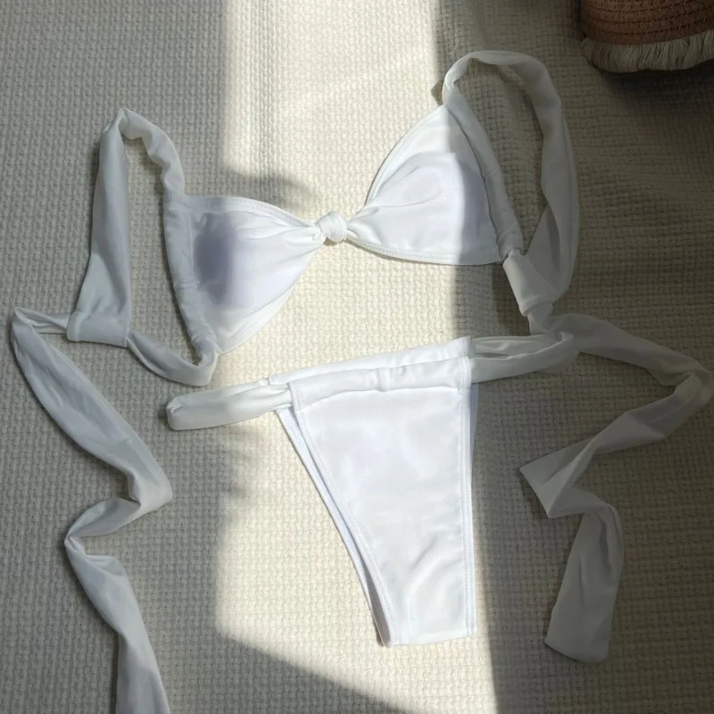 Weiß Sexy Bikinis Damen Bademode Weiblichen Badeanzug Für Schwimmen Tragen Badeanzug Brasilianische Mädchen Bikini Set Beachwear Pool Badende