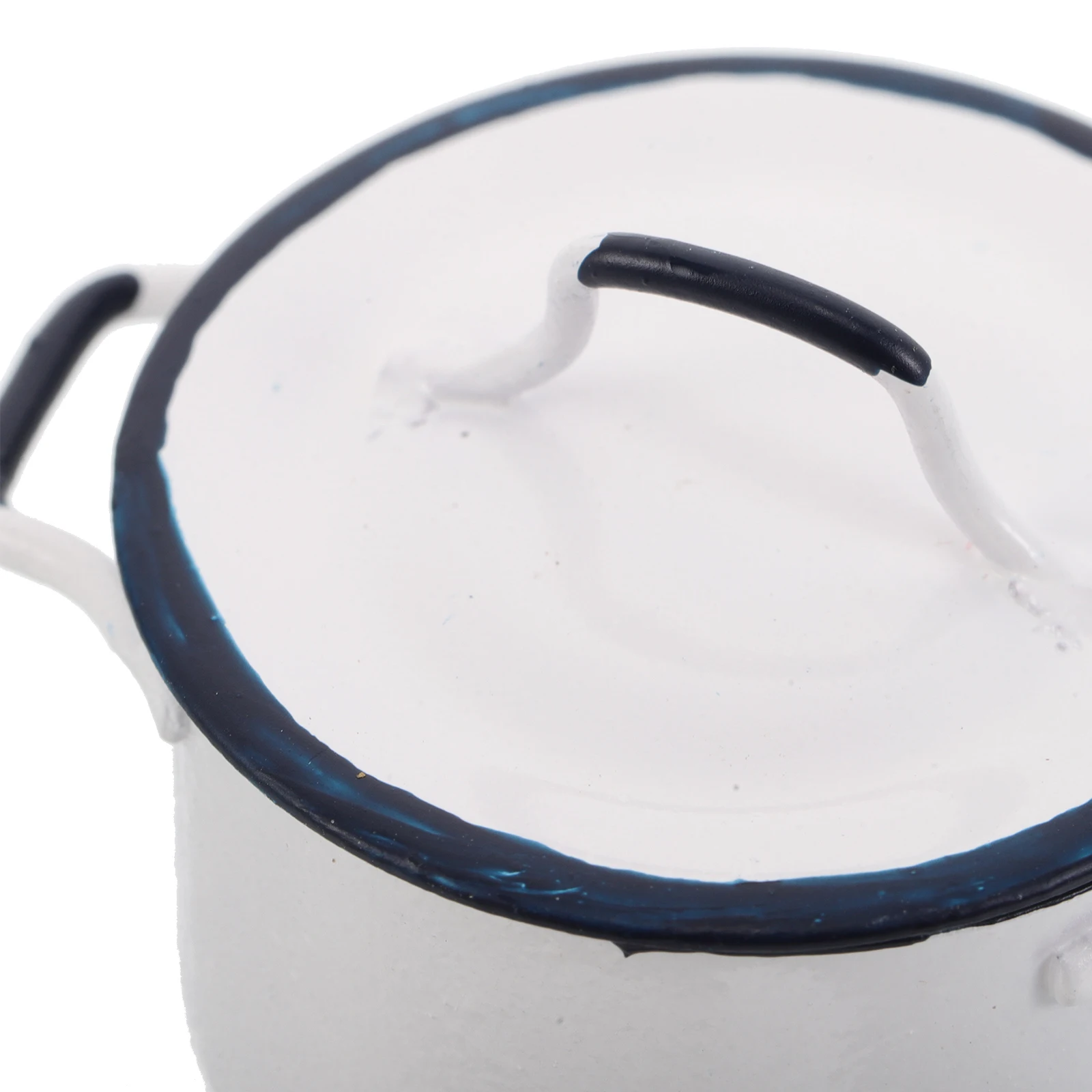 2 قطعة تجهيزات المطابخ المصغرة الأزرق الحواف الأبيض صلصة الأواني 1:12 مقياس لدمية اكسسوارات المطبخ المشهد الديكور