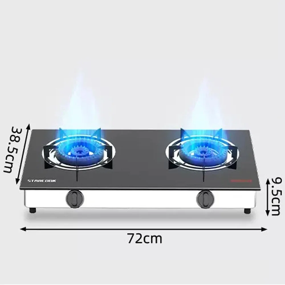 Household Doube Cooktop Desktop Gas Stove Natural Liquefied Double-Hole Fierce Fire Kitchen Cooker Tool