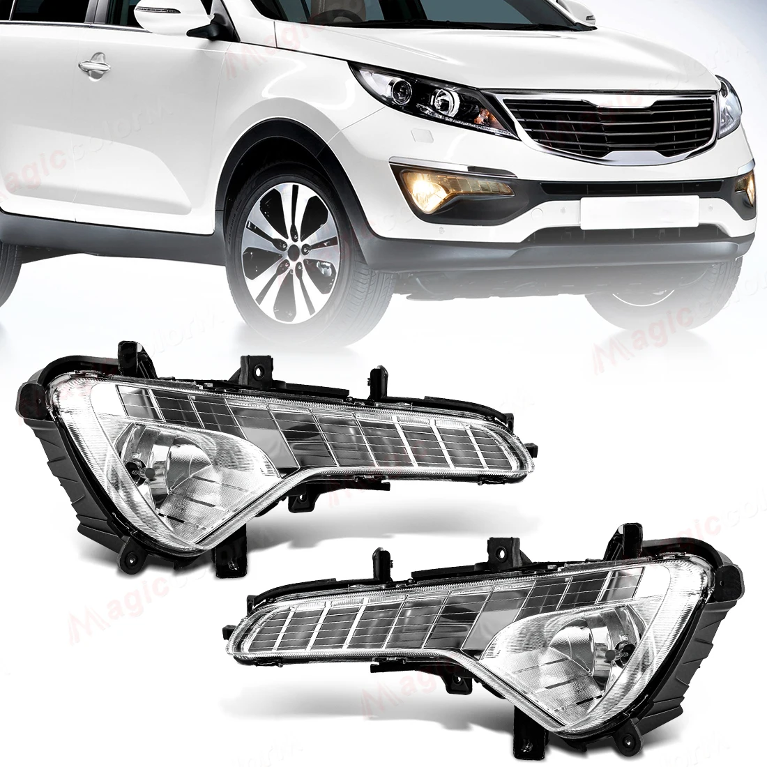 

2pcs Fog Lamp For Kia Sportage R 2011 2012 2013 Front Bumper Driving Light Halogen Foglight Assembly Car Accessories