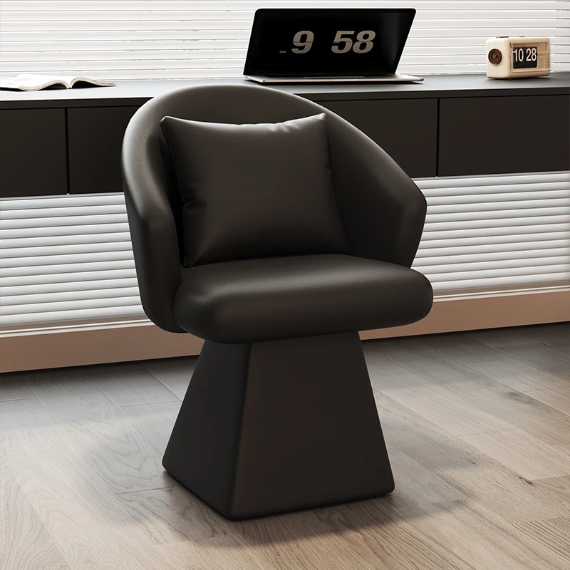 مقعد مكياج جلدي دوار، كرسي طعام منزلي، مقعد تزيين #1