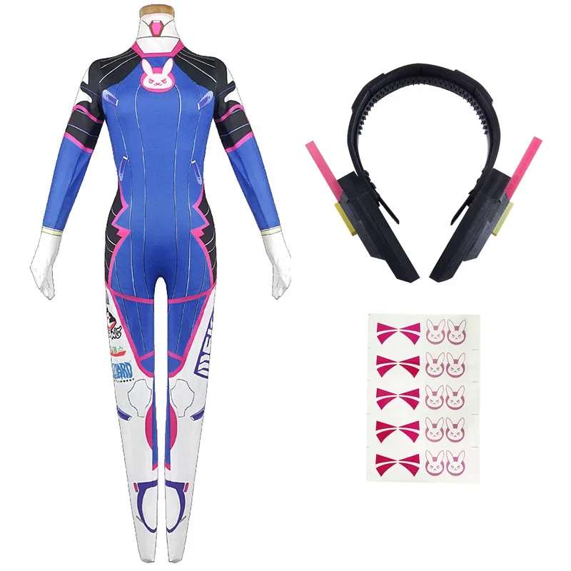 ゲームオーバーウォッチ Dva コスプレ衣装タイツジャンプスーツかつら