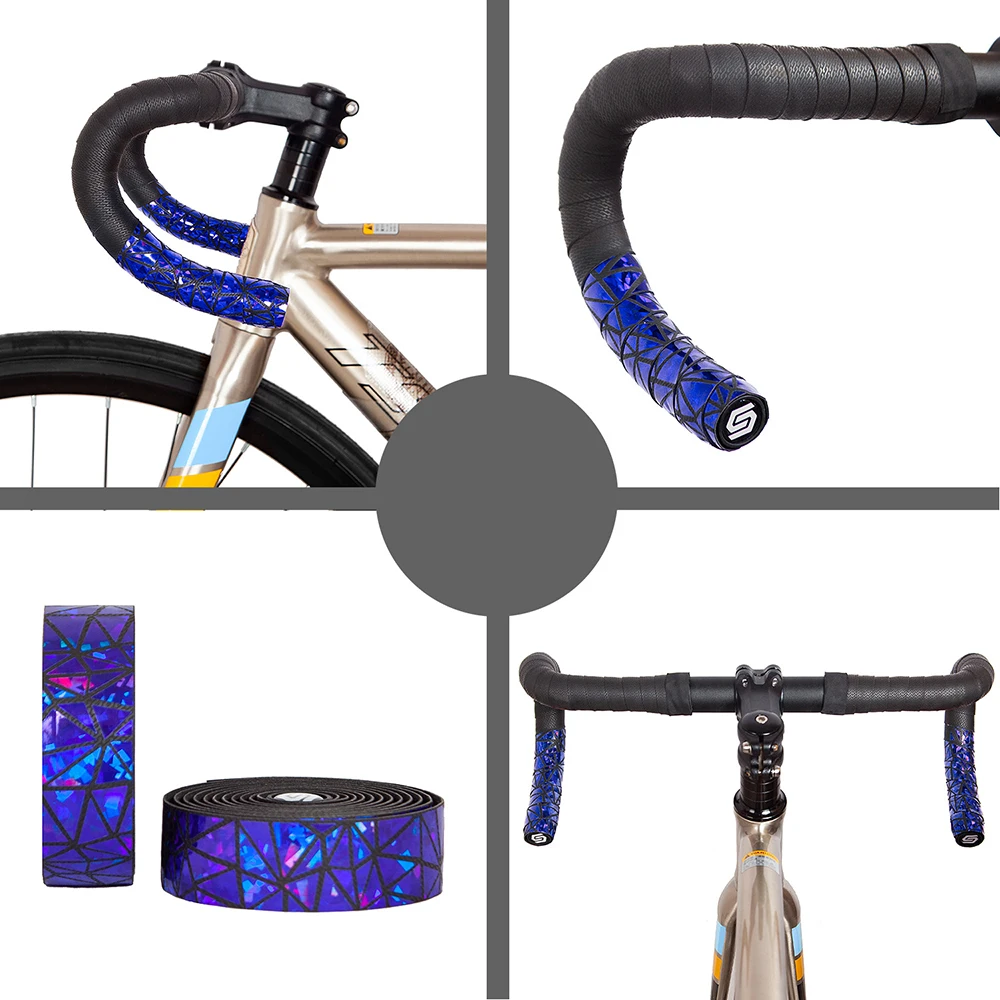 Road Bike Bar Tape With reflective Gradient Color Handlebar Tapes EVA/PU Soft Anti-Vibration Wrap Tape Durable Bar Bartape