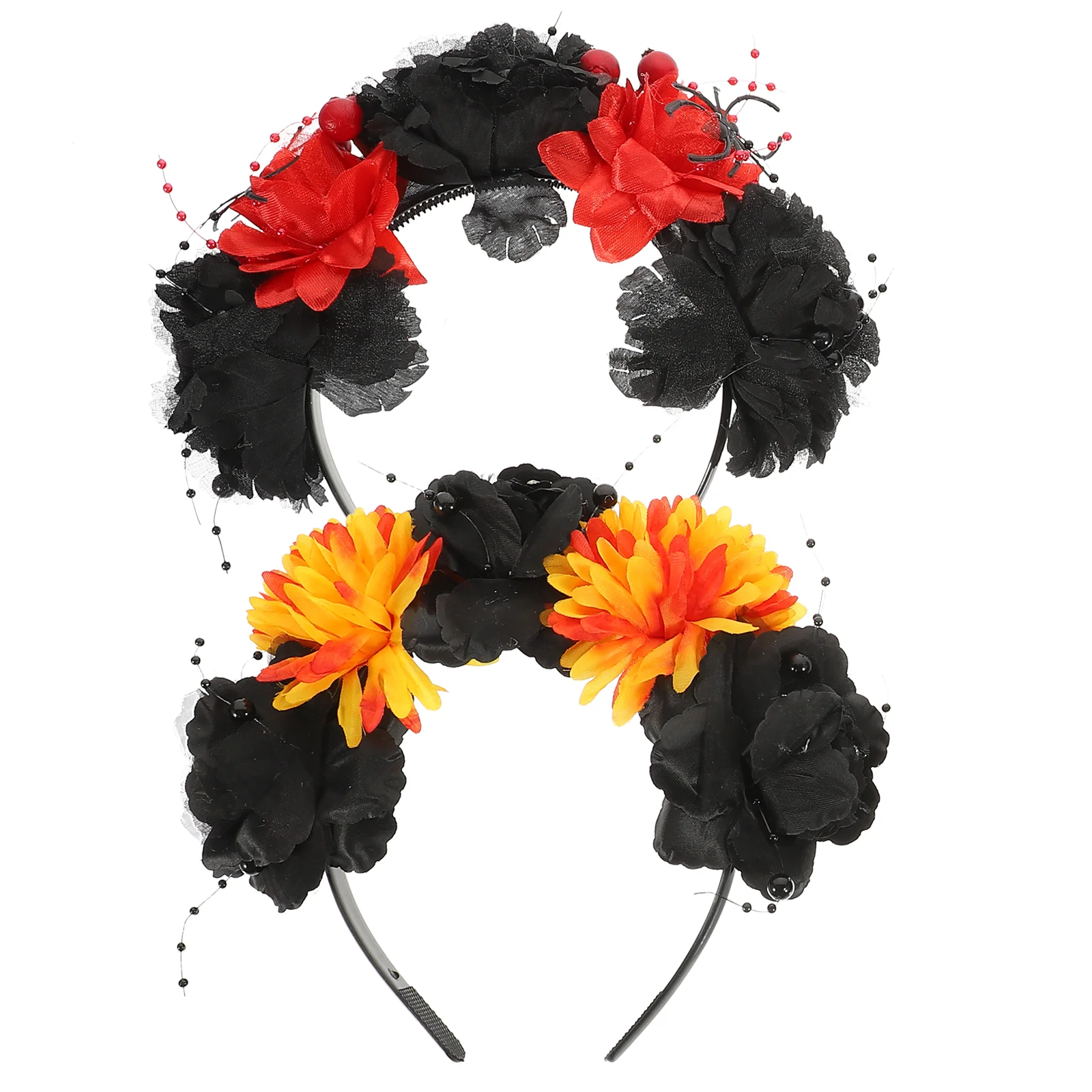 2 pçs feminino acessórios de cabelo premium halloween faixas de cabelo para festas de halloween rosa flor faixa de cabelo feminino bandana