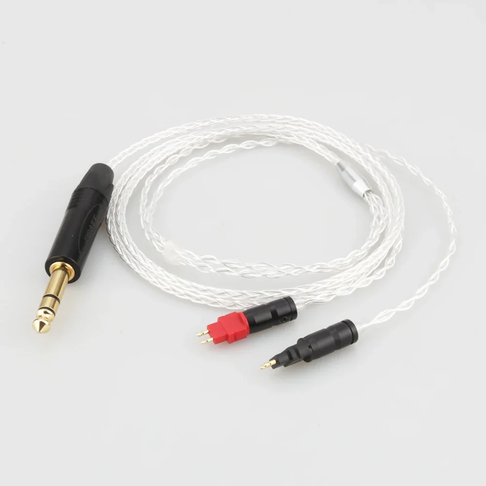 Audiocrast 819AG OCC 실버 도금 헤드폰 케이블 6.35mm HD650/HD565/HD580/HD600/HD660S/HD25용 헤드폰 케이블 업그레이드
