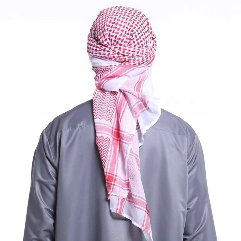 Men Arab Headscarf, Muslim Dubai Casual Headwear Scarf Muslim Headcover Headband Suit Headpiece Plaid Hat for Saudi Arabia Dubai