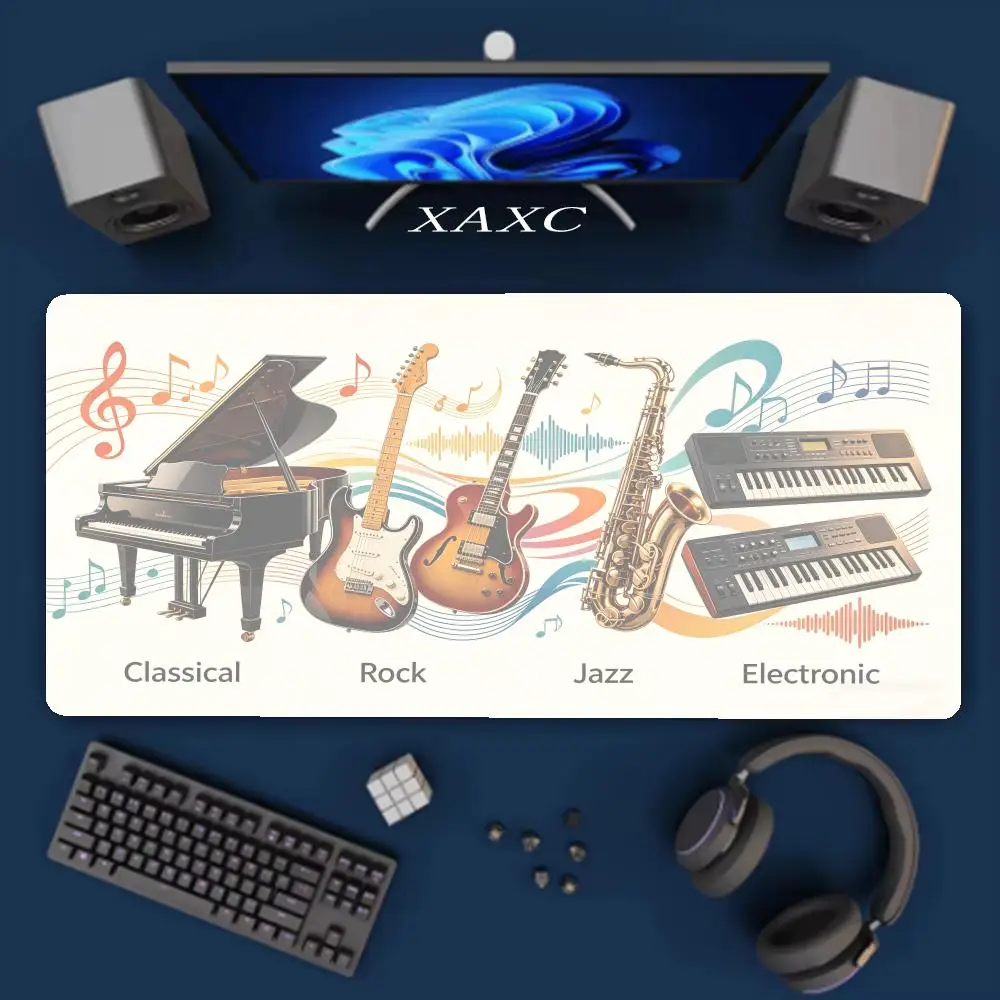 This music-themed mousepad features iconic instrument patterns smooth gliding and a non-slip bottom making it ideal  gaming XAXC