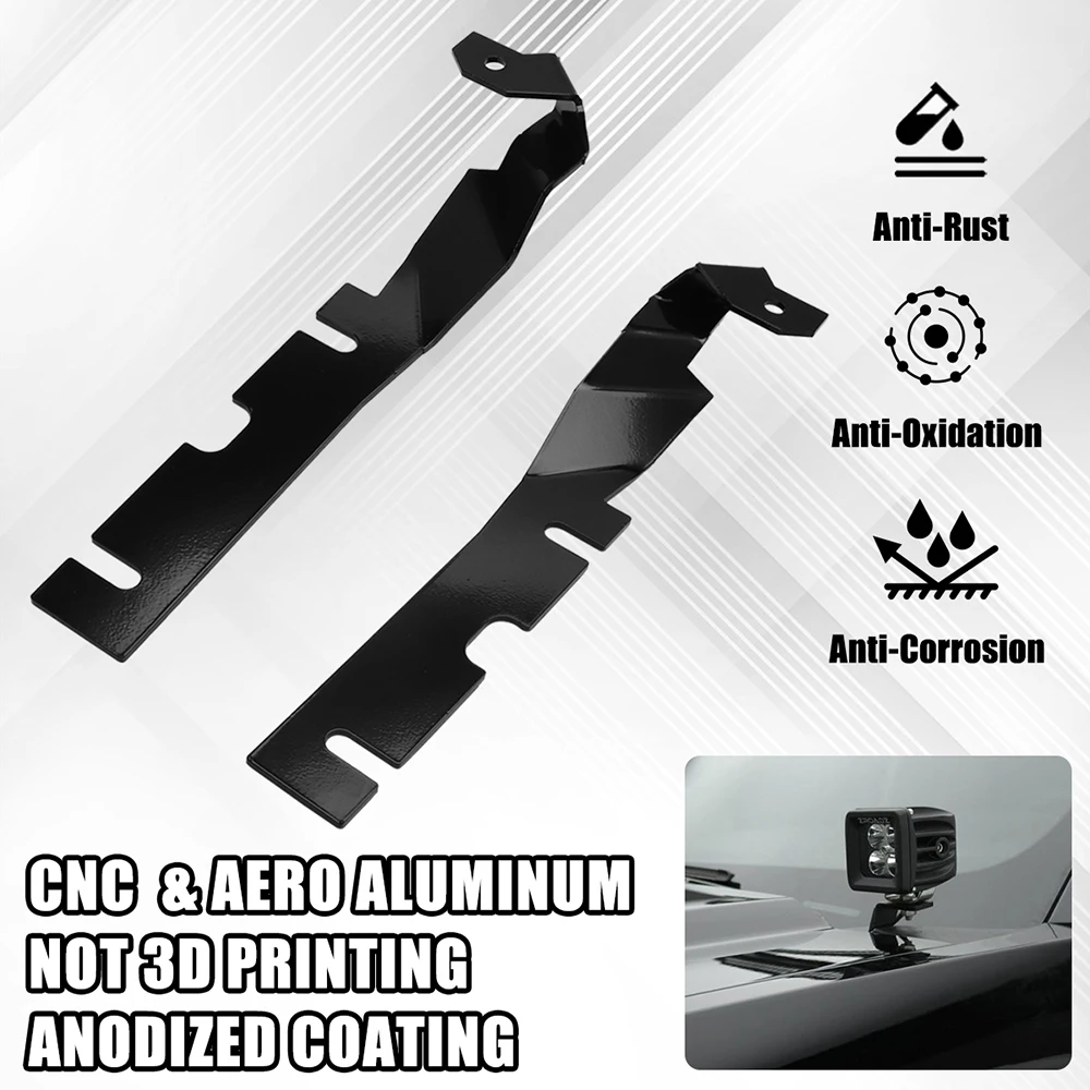 1 par de soportes de montaje de barra de luz de vala de capó para Dodge Ram 1500 2500 3500 2010-2018 pieza accesorio