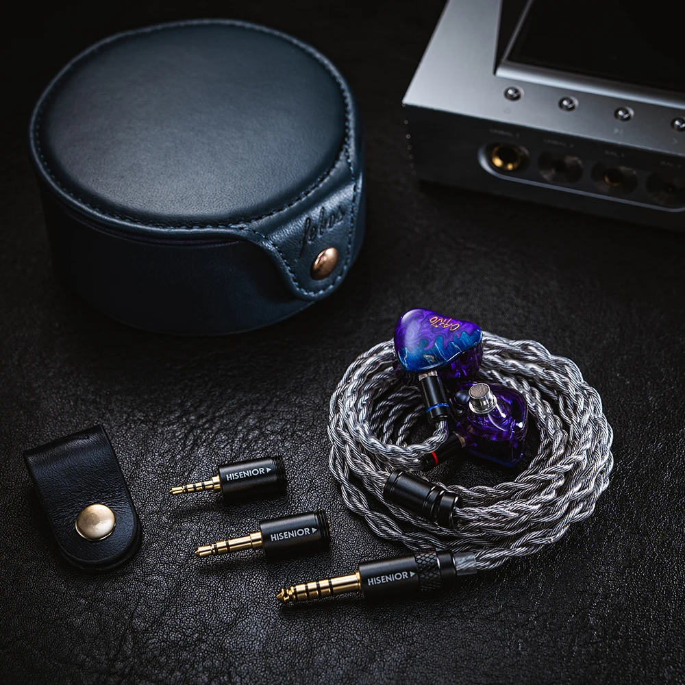 Hisenior Cano Cristales 2DD + 8BA Hybrid 2pin 0.78mm HiFi Audiophile IEM سماعة أذن سلكية داخل الأذن مع كابل 3in1