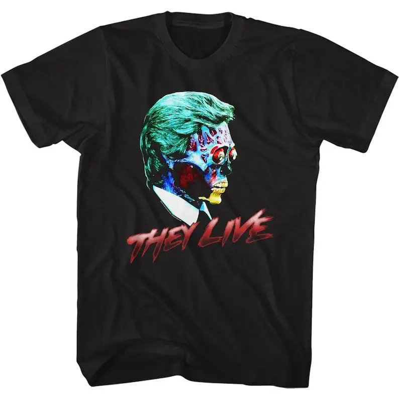 They Live Alien Headshot Black Adult T-Shirt