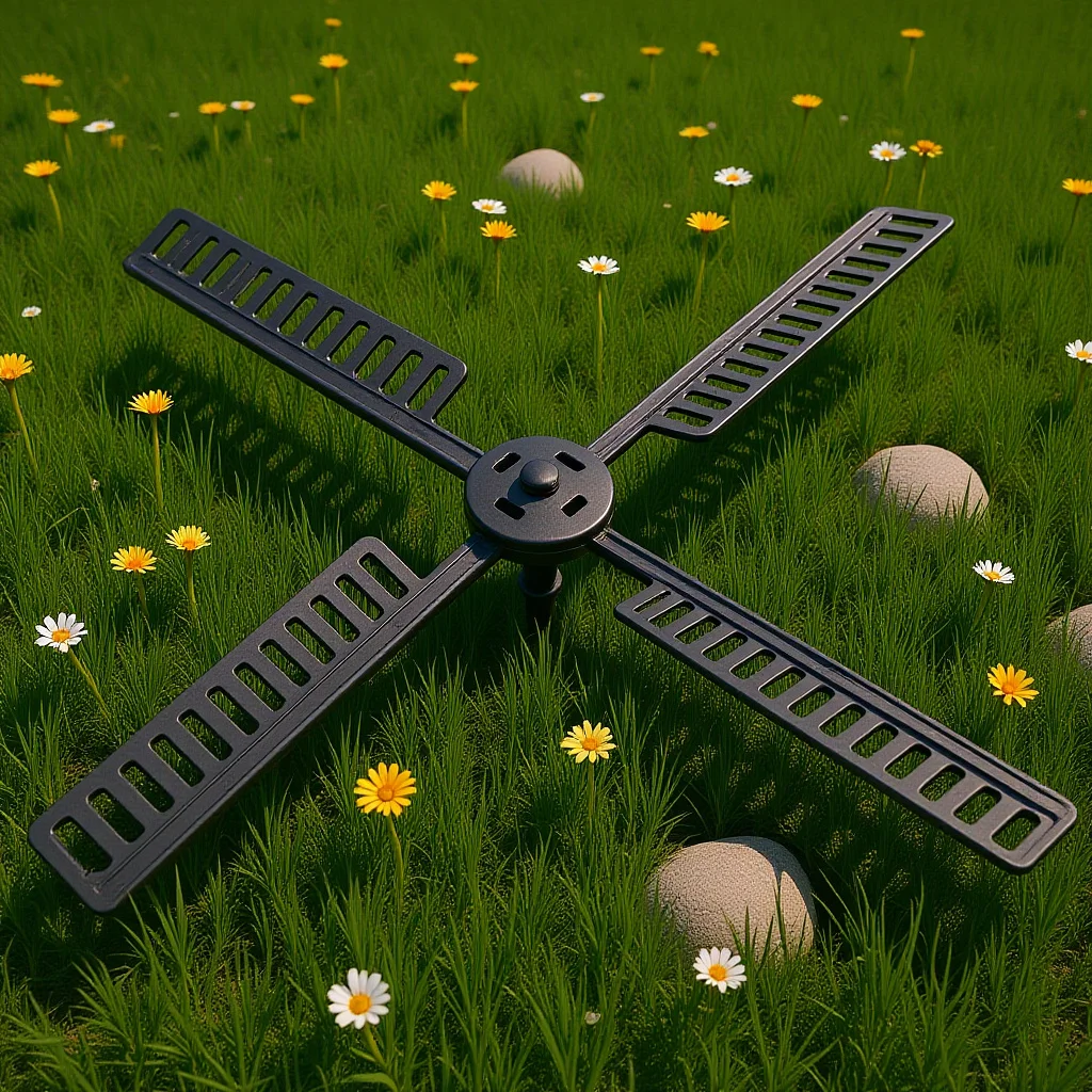 

Resin Solar Windmill Lighthouse 41x41cm Large Dutch Blades Waterproof Outdoor Garden Ornament Rotating Fan Decor