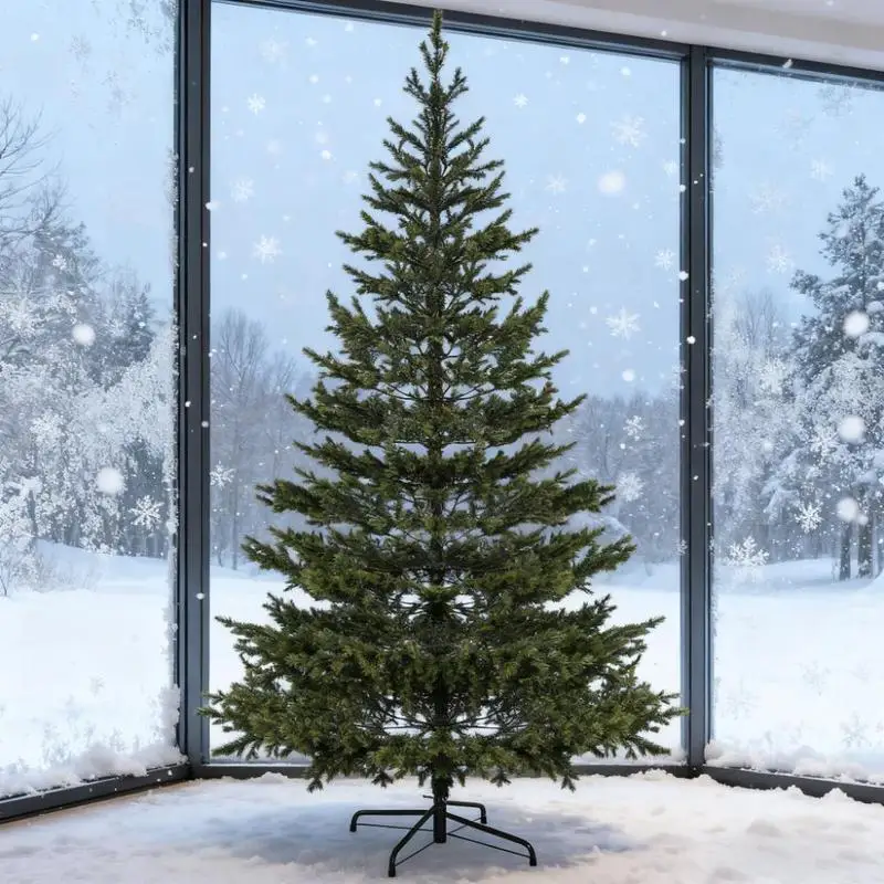 

9ft Artificial Sparse Christmas Tree with Metal Base and 4306 Tips for Holiday Decor
