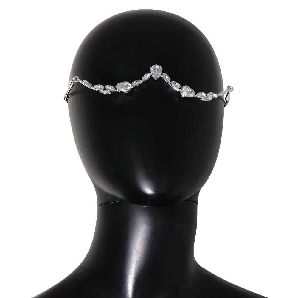 Cool Long Rhinestone Face Chain Luxury Water Drop Shape Half Frame Glasses Chain Shiny Nose Accessories Pendant Face Chain Party view 5