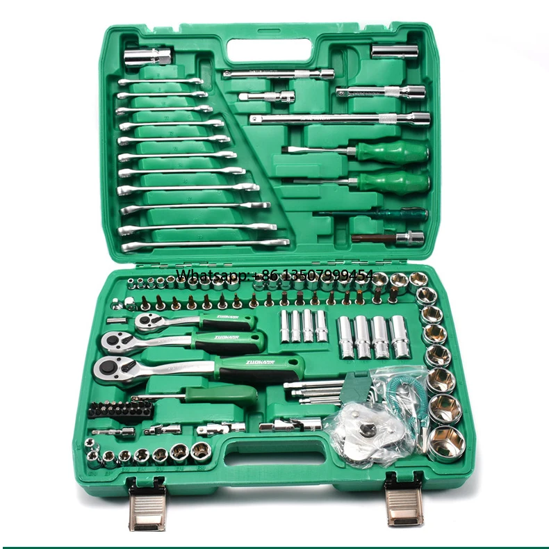 121 Pcs Set Auto Repair Tool Box Sleeve Wrench Household Car Repair Kit Ratchet Repair Hand Tools Tire Disassembly